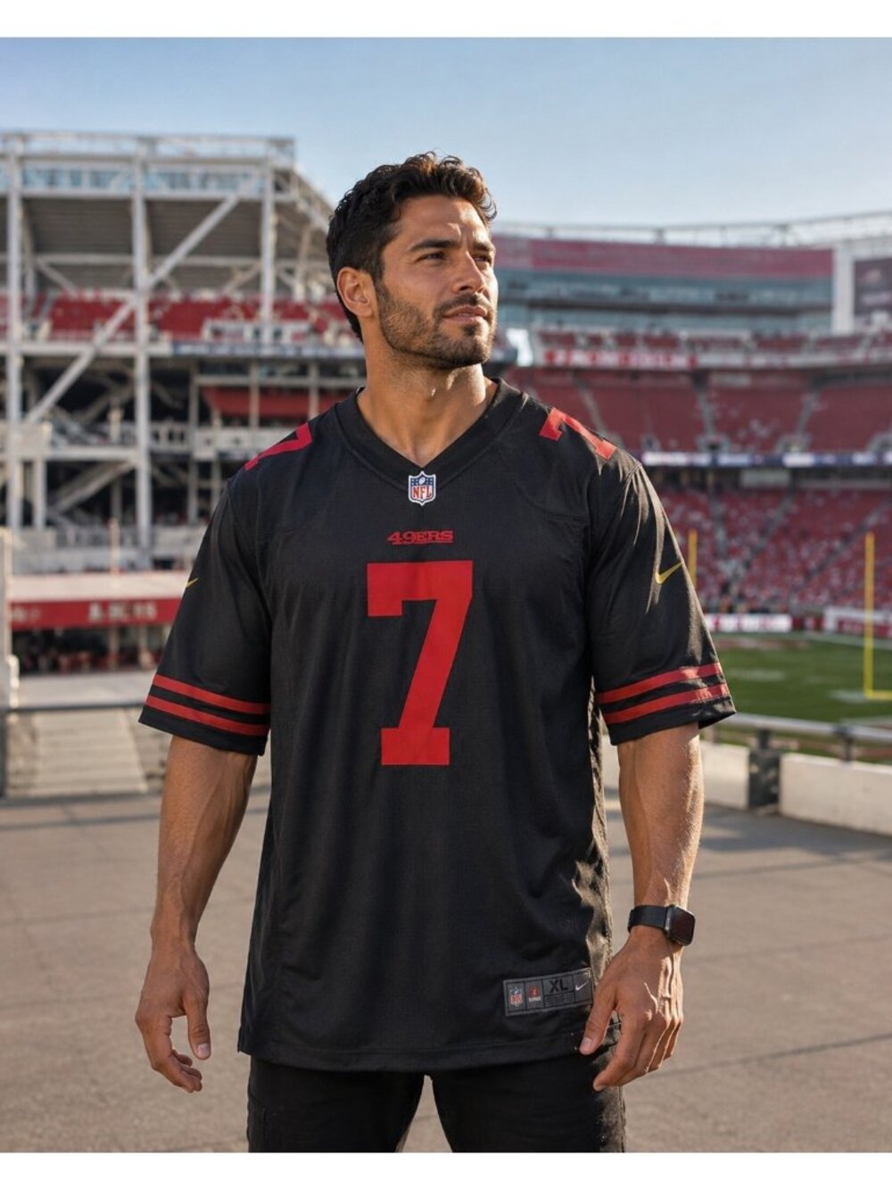 Nike NFL San Francisco 49ers #7 Custom Keane Black Jersey XL EUC Mens